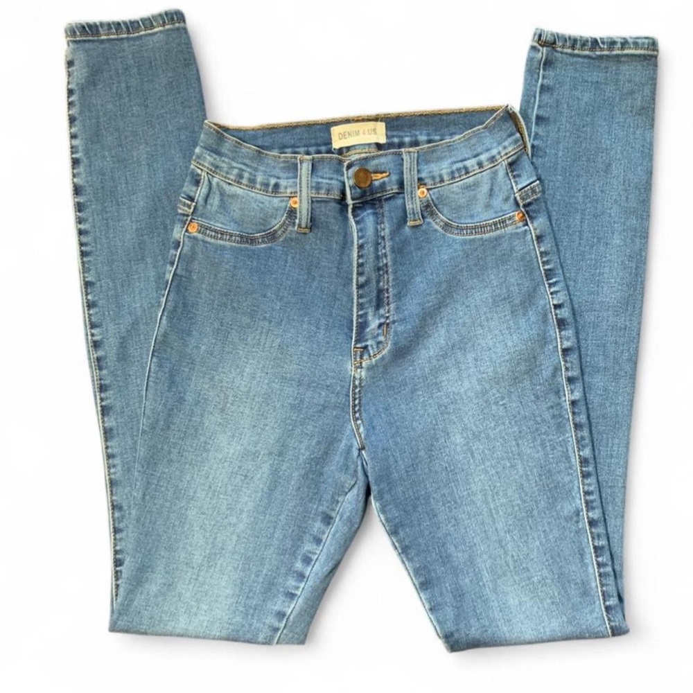 Denim4Us Junior Size 1 High-waisted Skinny Blue Denim Jeans with Stretch